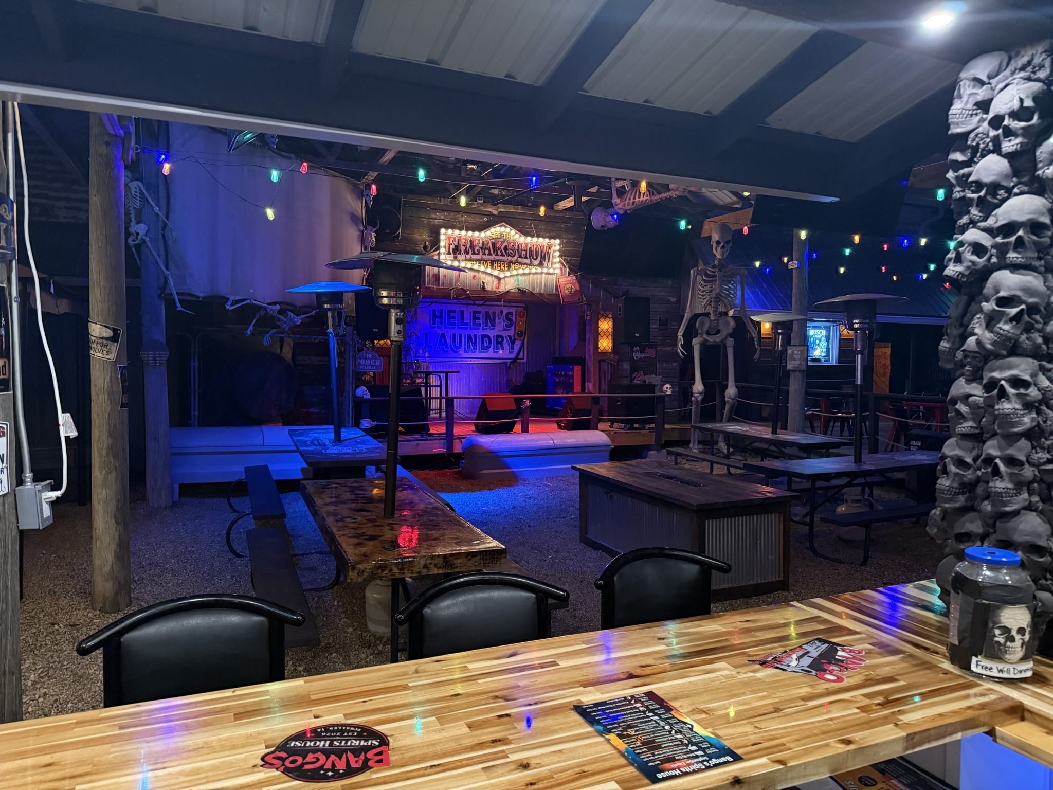View of the Bango's Spirits House entertainment stage