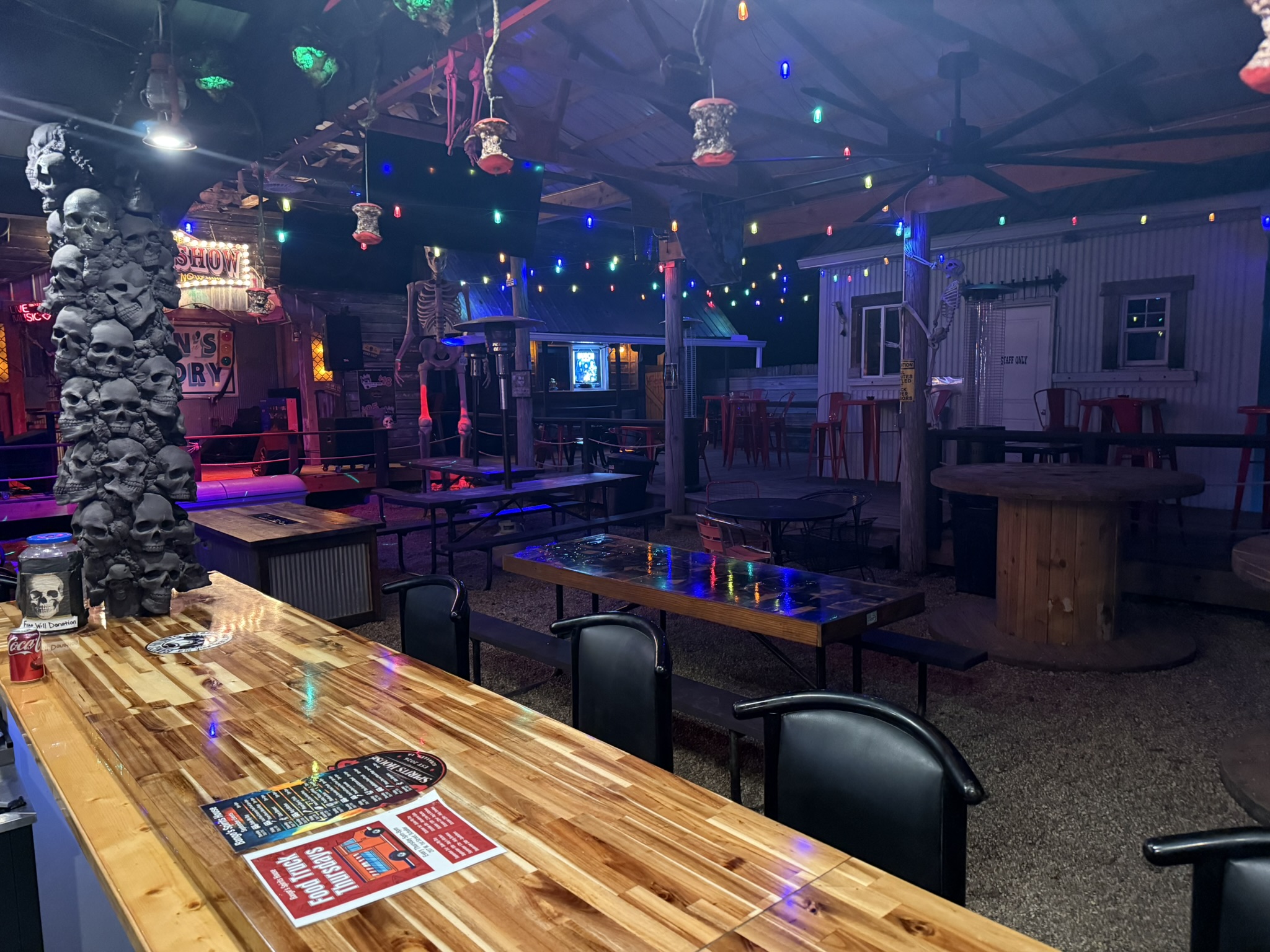Bango's Spirits House outdoor bar and seating